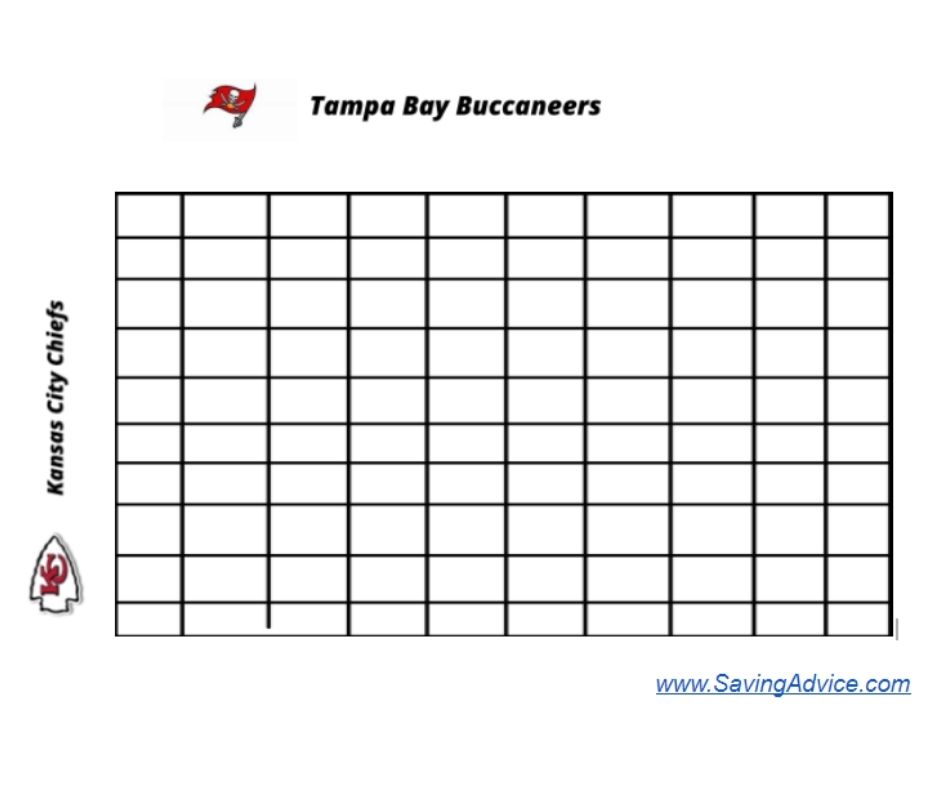 Free printable super bowl squares template 2020